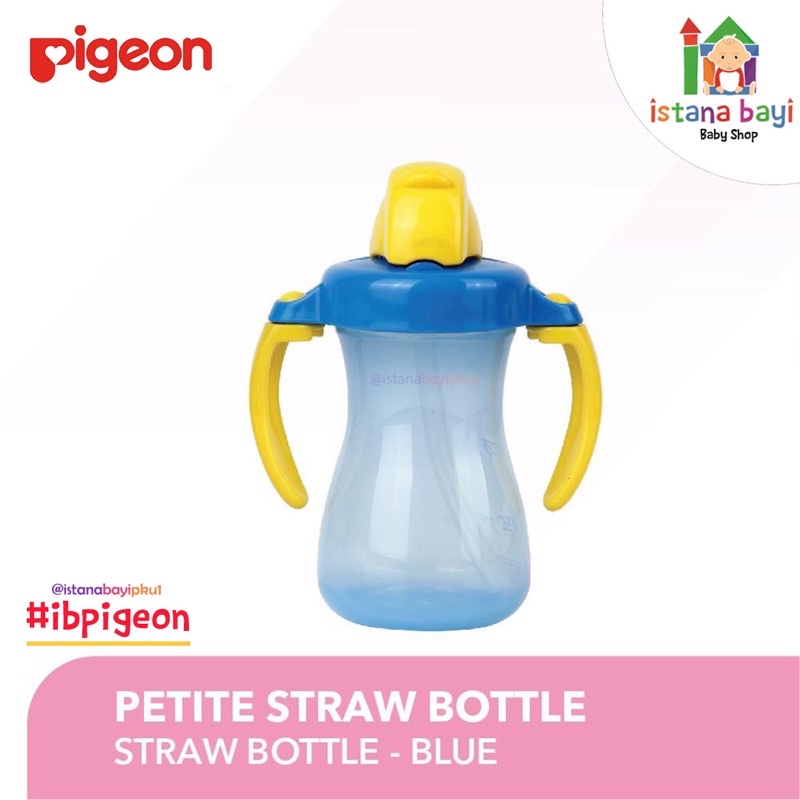 PIGEON Petite Straw Bottle Blue / Cangkir Minum Bayi