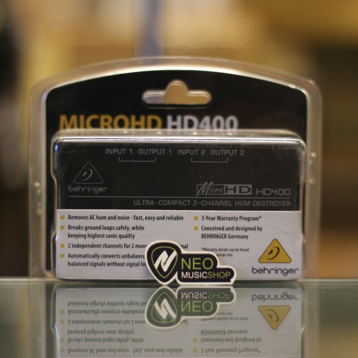 {AudioStore} Behringer MicroHD HD400 Ultra-Compact 2-Channel Hum Destroyer Limited