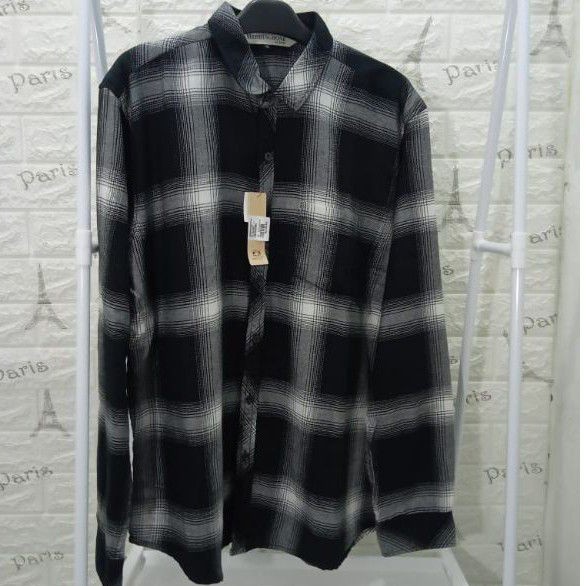 Herringbone H&R Kemeja pria flanel XL