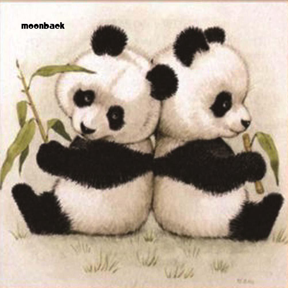 Diy Lukisan Diamond 5d Dengan Gambar Binatang Panda Untuk Hiasan