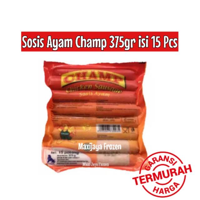 Sosis Ayam Champ  375gr isi 15 Pcs Termurah Halal Shopee 