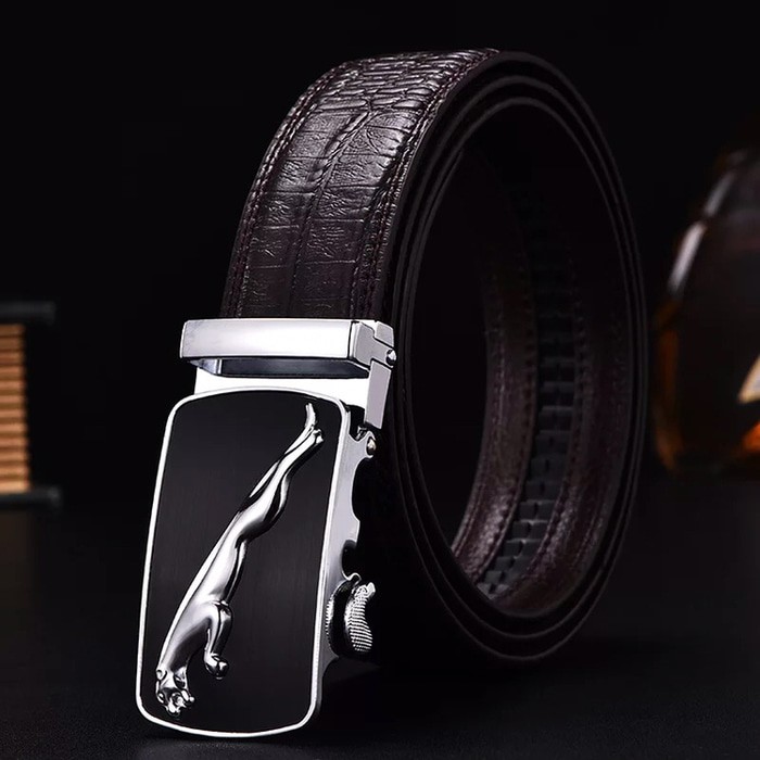 Ikat Pinggang Kulit Sabuk Pria Gesper Rel Automatic Buckle JAGUAR 03