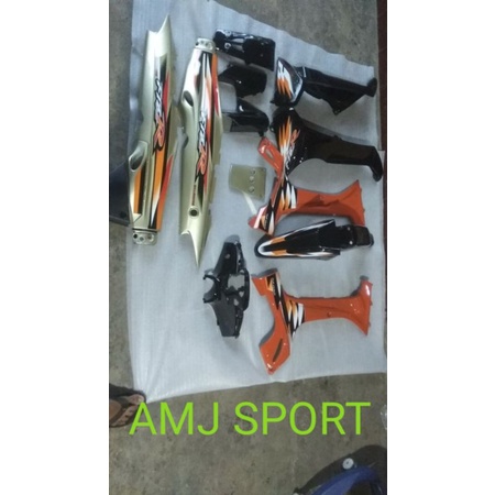 body full set halus fiz r Milenium warna Orange Gold hitam Yamaha fiz r