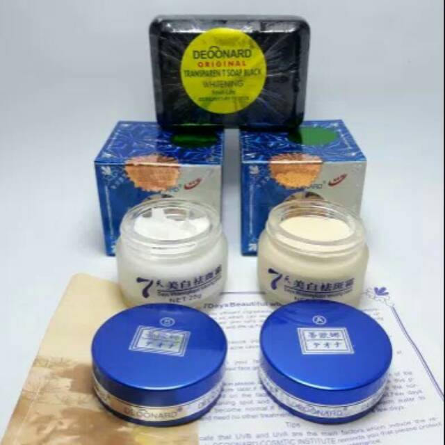 PAKET CREAM DEOONARD BIRU SIANG &amp; MALAM + SABUN HITAM