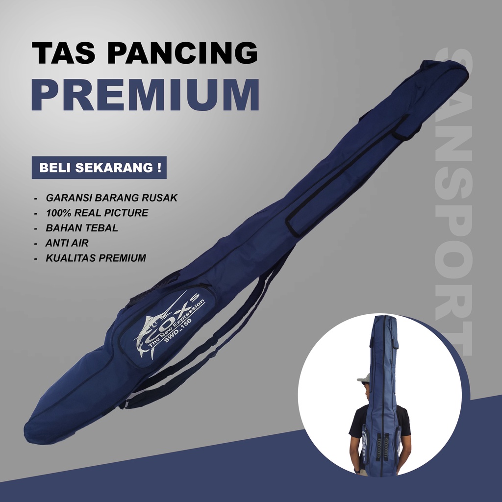 Tas Pancing Ransel Jumbo - Tas Joran dan Reel - Bahan Kanvas Anti Air - Tas Pancing Coxs Panjang 150