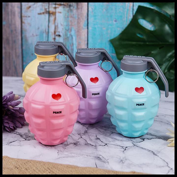 BOTOL MINUM AIR GRANAT BAHAN PLASTIK UNIK PREMIUM IMPORT QUALITY - UNGU