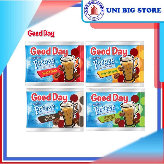 

Good Day Coffee Freeze Mocafrio Choco Orange Cookies Hazelnut 1 Sachet