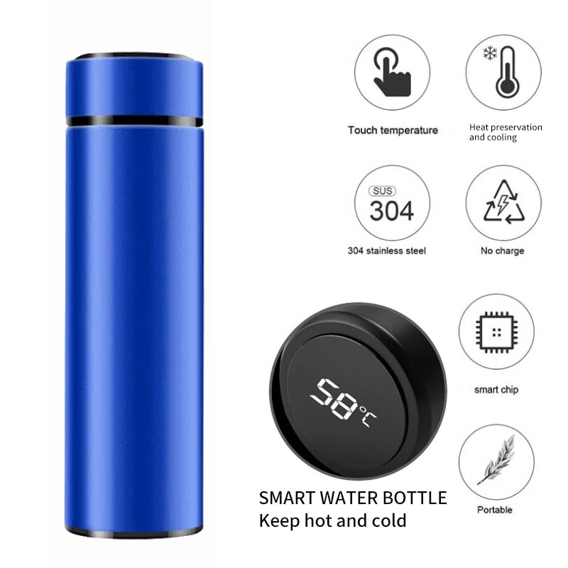 Thermos Air Panas Mini stainless 500ml Tahan 24 Jam Suhu Ruangan LED Display Suhu Temperatur / Termos Air Panas 500ml Stainless Smart Termos / Tumbler Thermos Temperature LED Display Vaccum Termos Suhu / Botol Thermos Keren