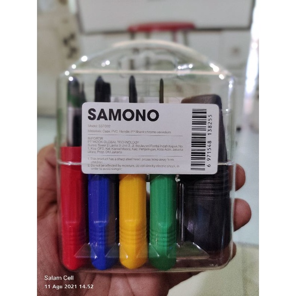 Obeng 8in1 SAMONO Serba Guna Anti Karat,Kuat Dan Anti Slip Set Service Screwdriver Tool Set