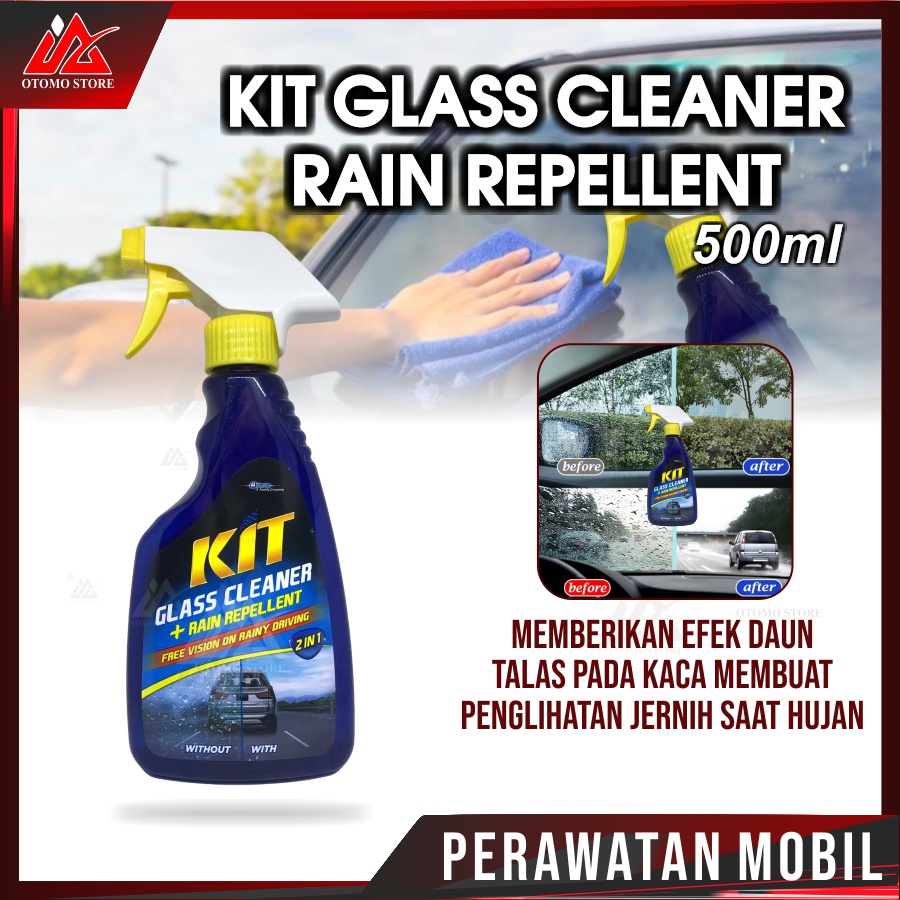 KIT ANTI AIR HUJAN 500ml Pump Kit Glass Cleaner Rain Repellent 2 in 1 Efek Daun Talas Kaca Mobil