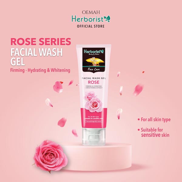 [FACIAL WASH ROSE] [80gr] Herborist Facial Wash Gel (Sabun Wajah) Rose 80gr | Sabun Cuci Waja | Pembersih Wajah Mawar_Cerianti