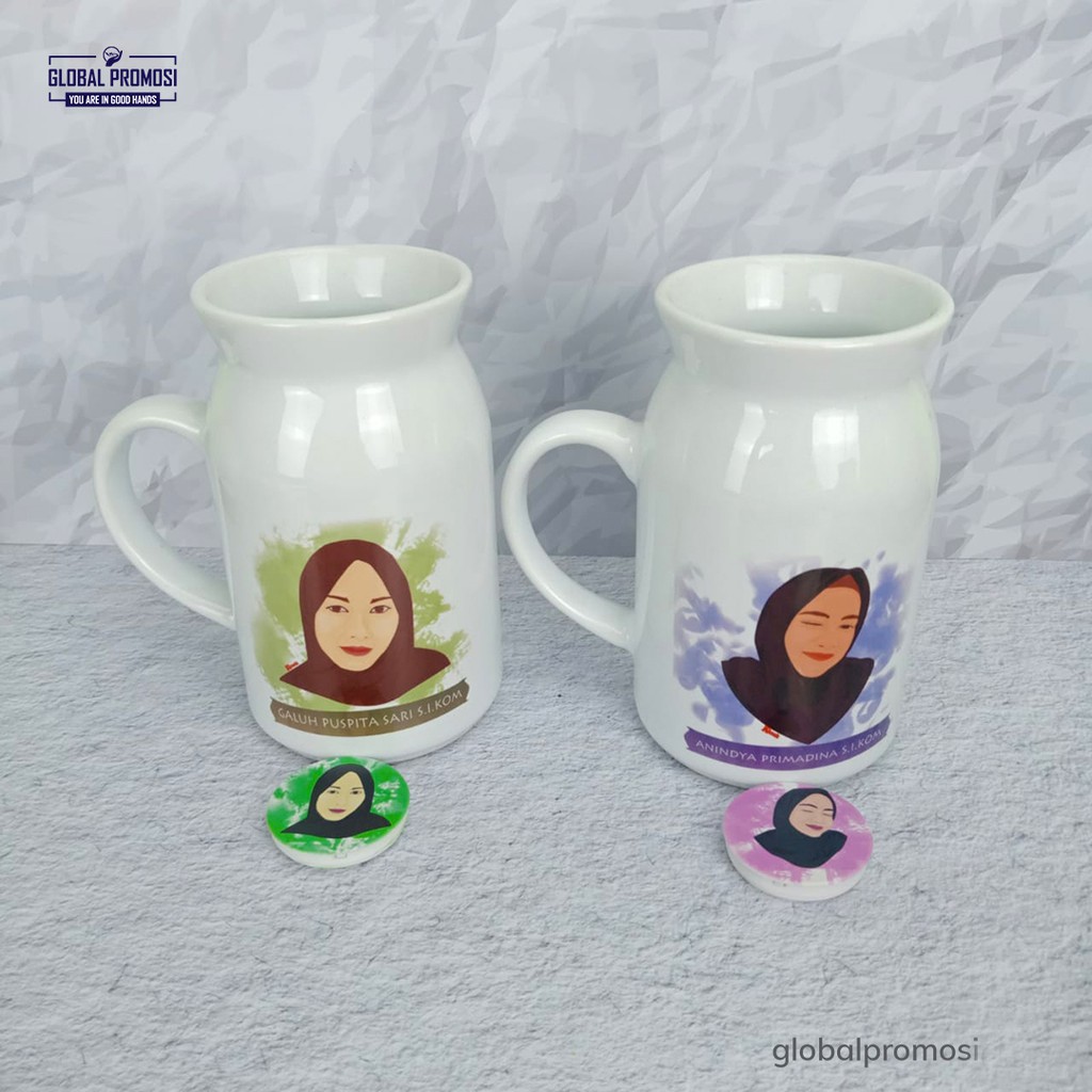 Custom Mug Susu Cetak Satuan/Grosir Express Tanpa PO Khusus Pengiriman Ekspedisi