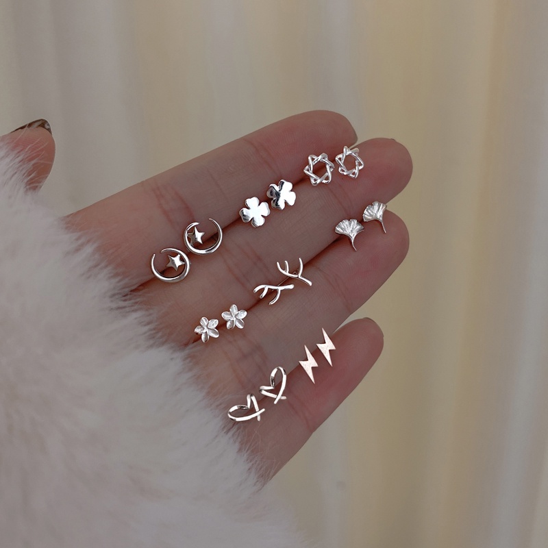 Anting Stud Mini Bahan S925 Silver Gaya Korea Untuk Perhiasan Pelajar