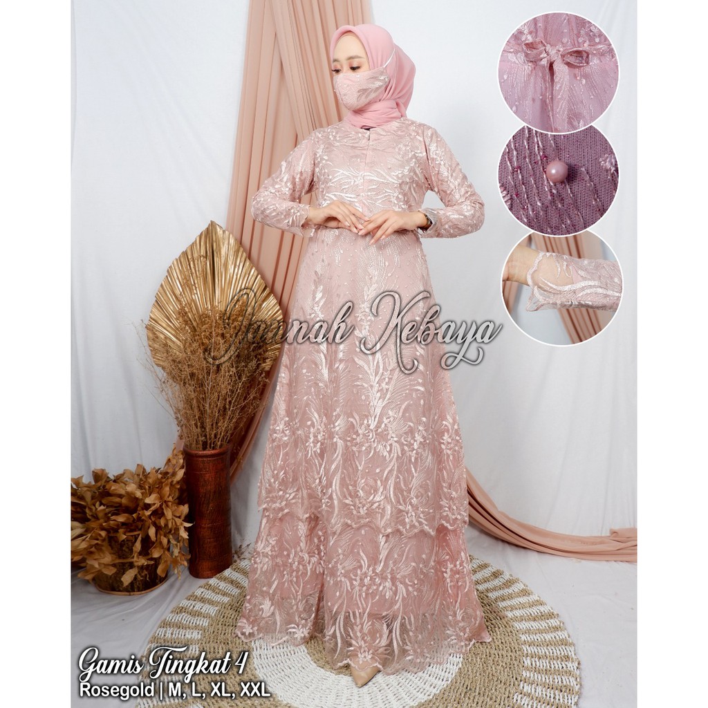 JAN&gt; GAMIS MODERN / GAMIS TINGKAT / GAMIS TULLE BORDIR MUTIARA / BAJU GAMIS MODERN / OUTFIT PESTA