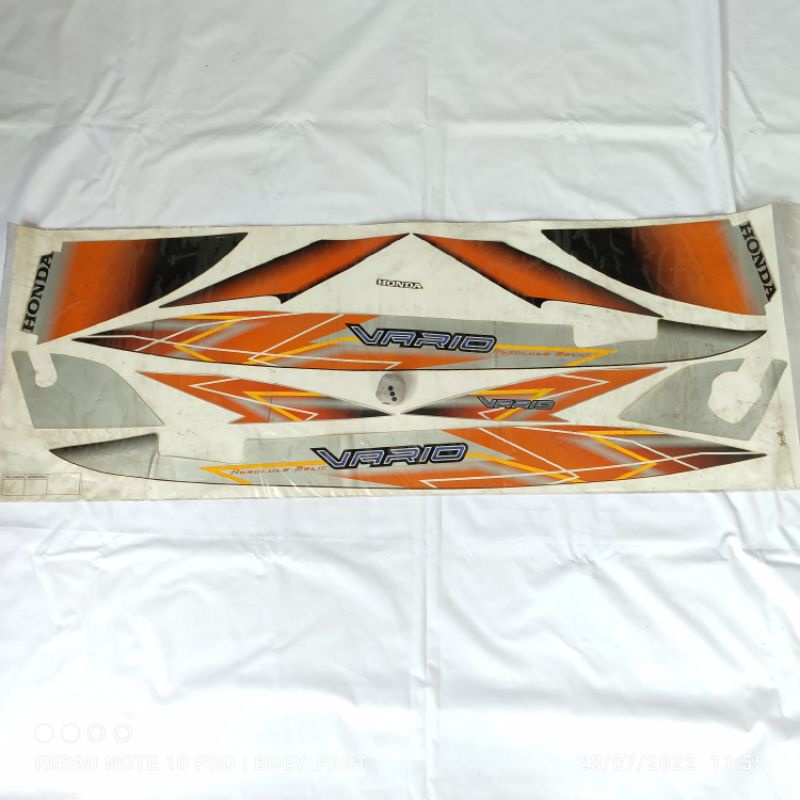 Striping sticker stiker Honda Vario 110 karbu carburator lama old 2006 orange original ahm nos
