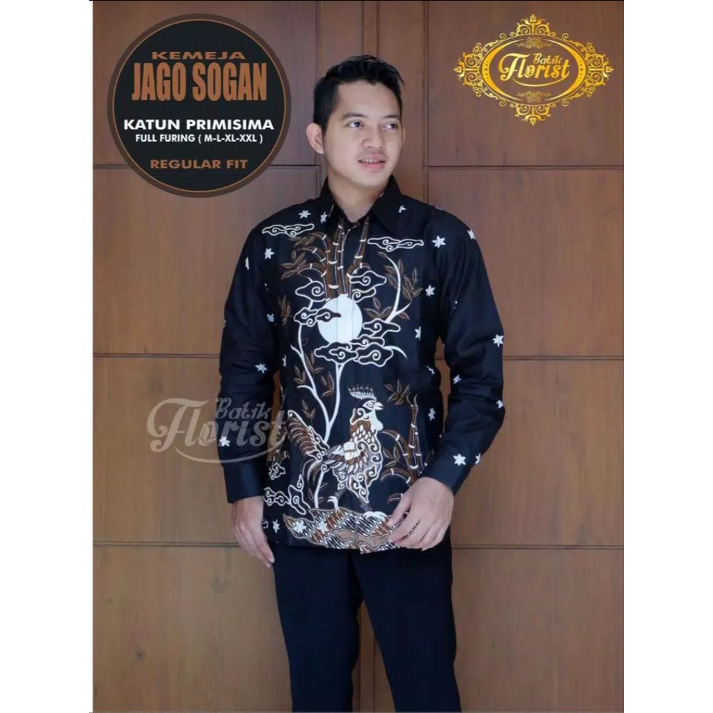 BATIK FLORIST JAGO SOGAN kemeja batik pria lengan panjang terbaru ORIGINAL BY MARTOWIRYO