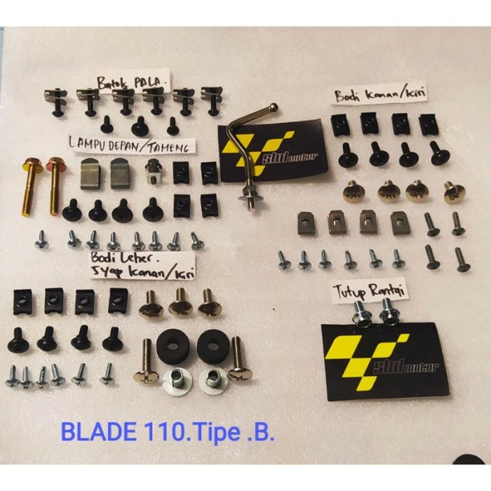 baut lengkap full body blade 110cc