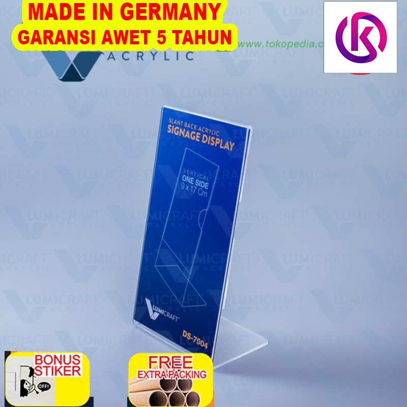 

Grosir Signage Display/Stand Acrylic/Akrilik Slant Back Vertikal - 9 x 17 cm