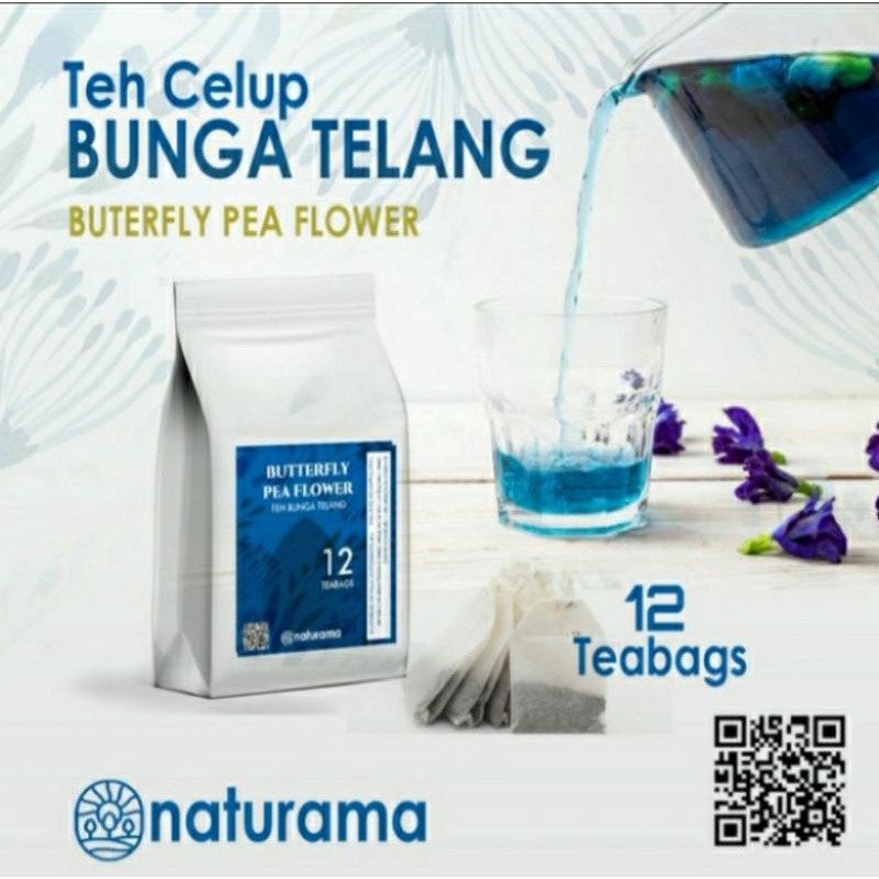 

TEH BUNGA TELANG CELUP 12 TEABAGS, TEH BIRU ORGANIK BUTERFLY PEA FLOWER