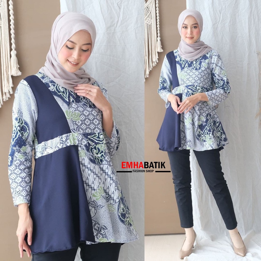 Atasan Batik Wanita PPBTK07 Modern Batik murah Cassual Atasanbatik Wanitabatik /Atasanwanita...-MOTIF 2
