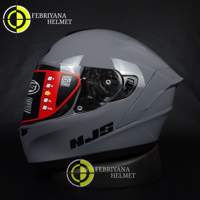 HELM NJS ZX1 SOLID STONE GREY FULL FACE NJS ZX-1