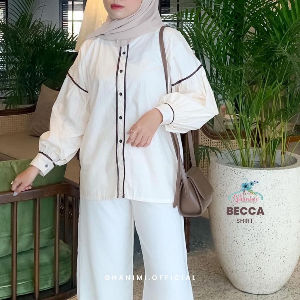 Ghanimi - Becca Shirt / Kemeja Katun Polos / Kemeja Kerja / Kemeja Santai / Kemeja Casual / Kemeja Shanghai / Kemeja Polos / Kemeja Timeless