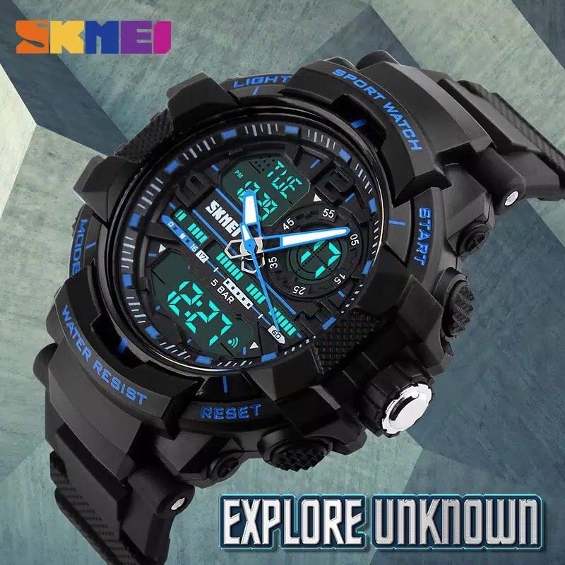 Jam Tangan Pria Digital Sport Original SKMEI S 1164 Shock Dual Time Anti Air 50M Terbaru