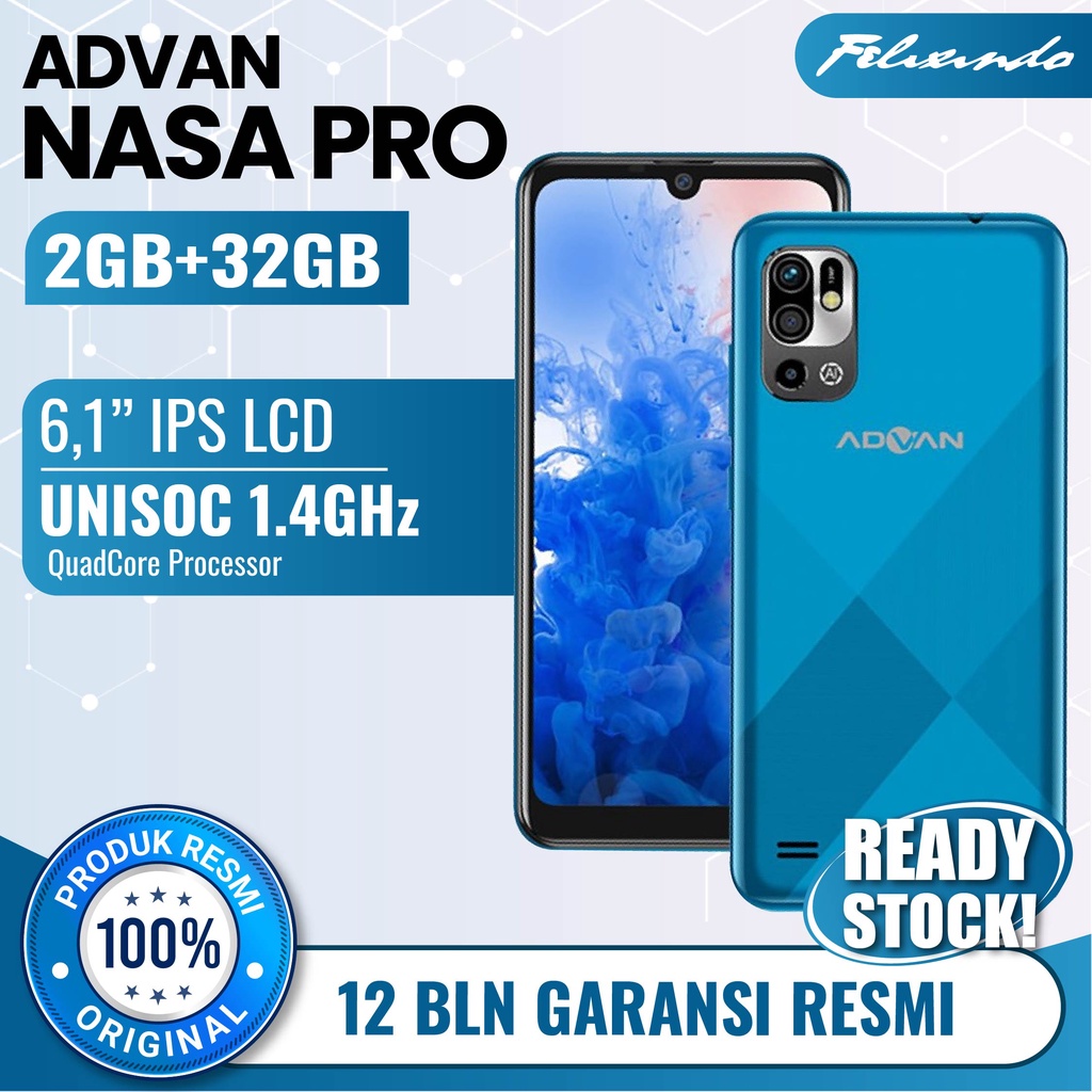 Hp Advan Nasa Pro 2/32 RAM 2 ROM 32 GB 2GB 32GB Handphone HP Smartphone Android Murah Original Garan