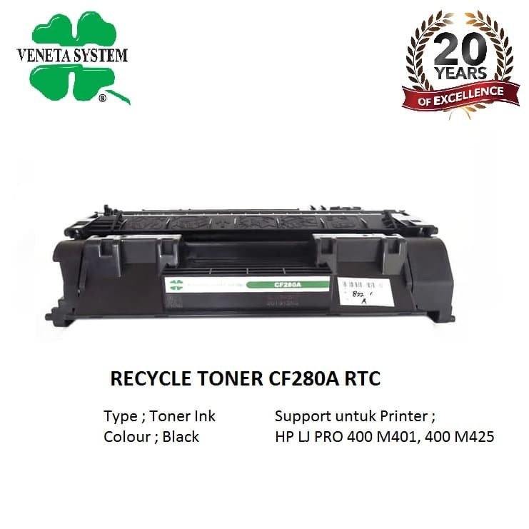 TONER CARTRIDGE HP CF 280 A BLACK - RTC HP 80A