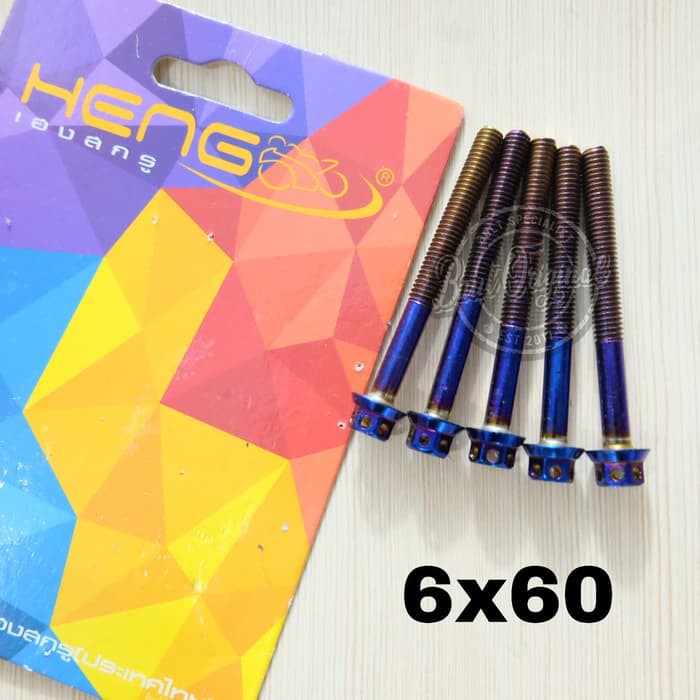 baut probolt 6x60 blue flower drat 10 panjang 6cm original heng