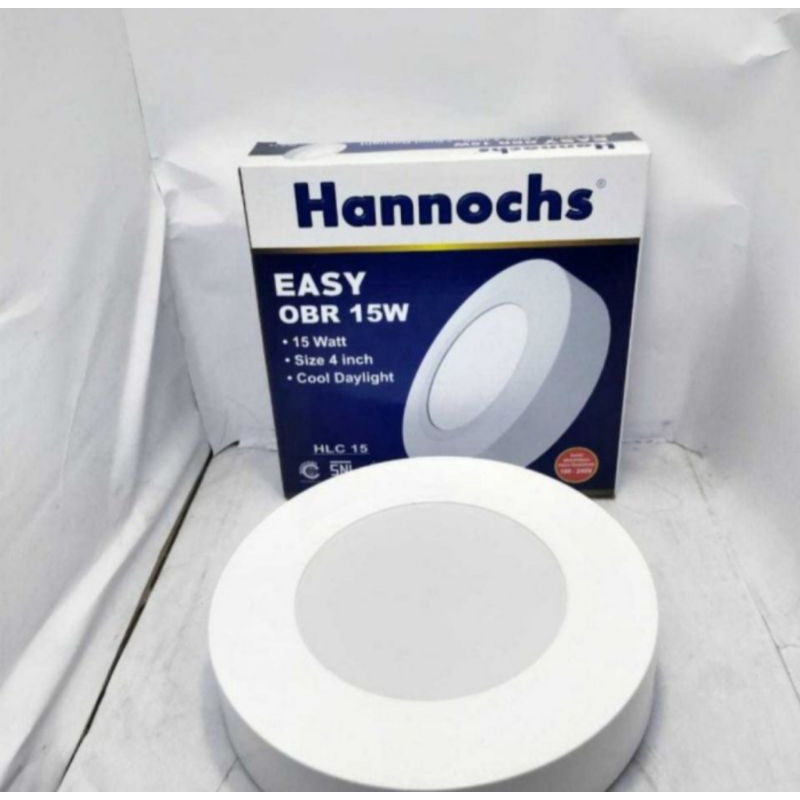 Lampu Downlight LED Tempel Outbow OB Hannochs Easy OBR 15 Watt Bulat