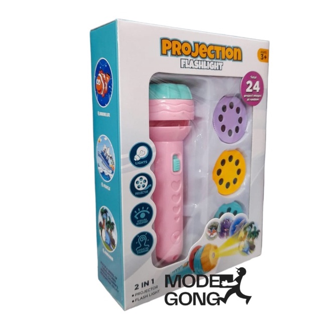 Mainan Anak Senter Proyektor / Fun Flashlight / Mainan Proyektor Gambar / Mainan Edukasi