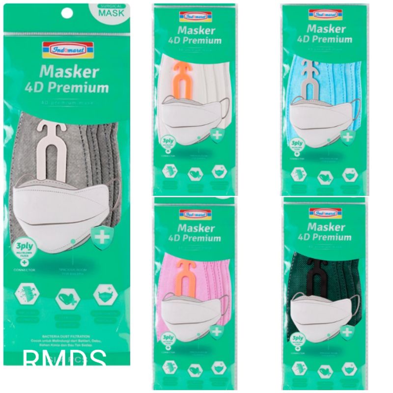 MASKER PREMIUM 4D PREMIUM MASK INDOMARET 1PACK 4'S
