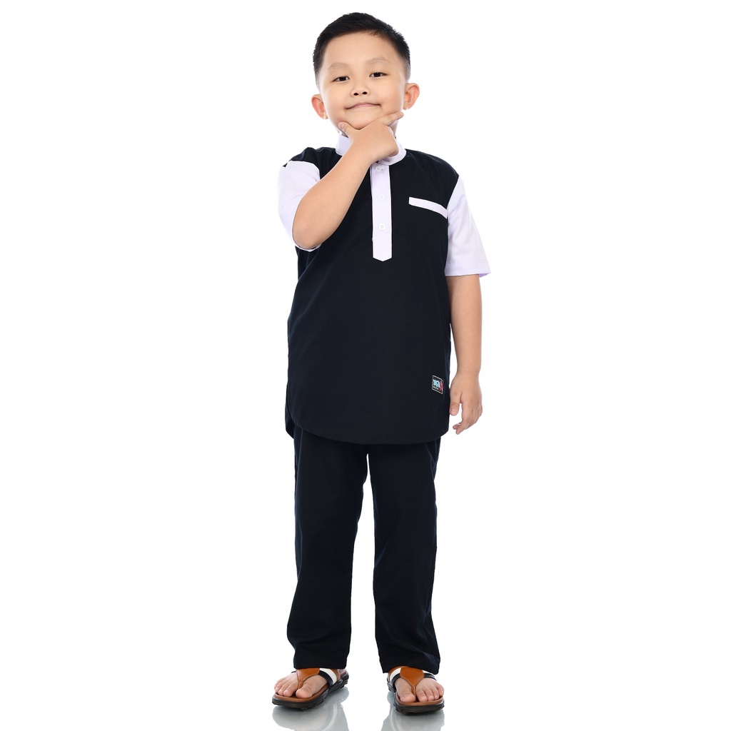 Baju Muslim Koko Setelan Anak Laki Laki Warna Hitam | Yasta Fashion