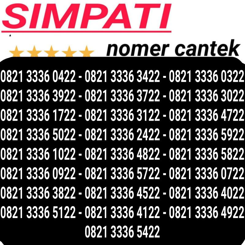 (combo sakti) kartu perdana Nomor Cantik Simpati 4G 333 xxx 22