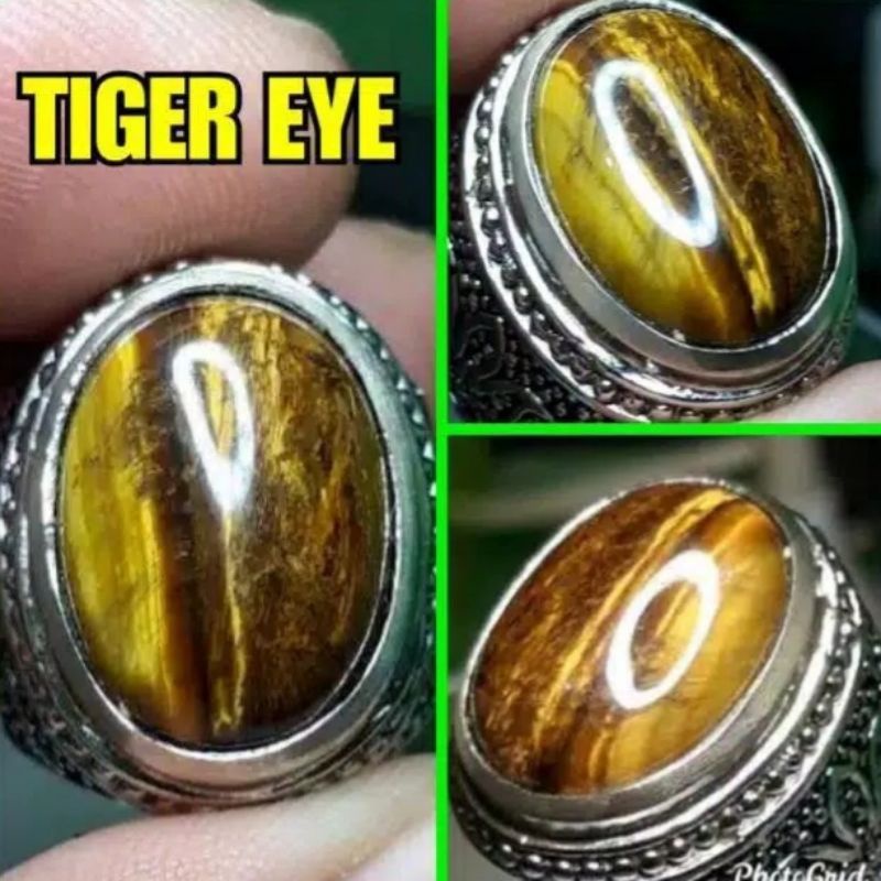 cincin batu akik tiger eye gold mata macan natural
