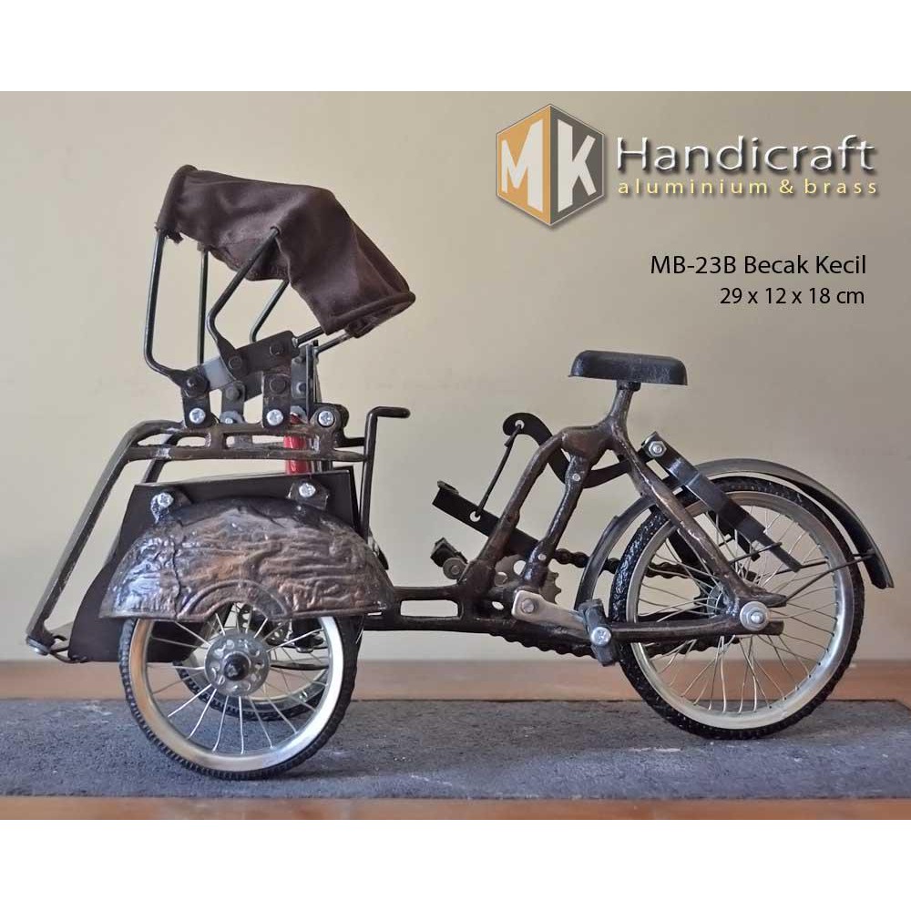 Miniatur Becak, kerajinan kuningan, kerajinan aluminium Terlaris