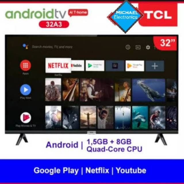 LED Android TV 32" 32A3 TCL