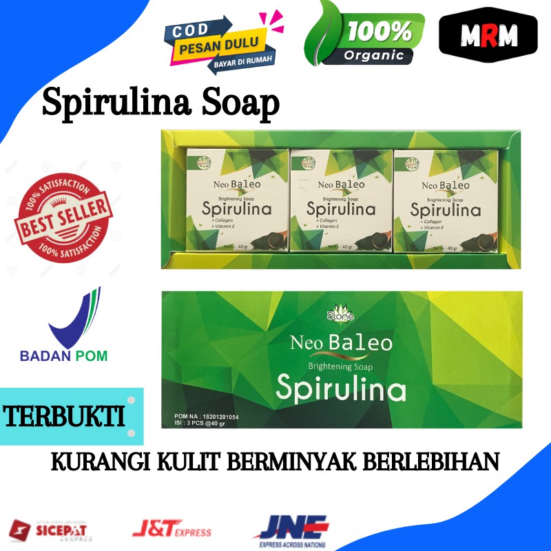 SPIRULINA SOAP SABUN SPIRULINA Original sabun komedo sabun komedo PEMUTIH WAJAH masker spirulina