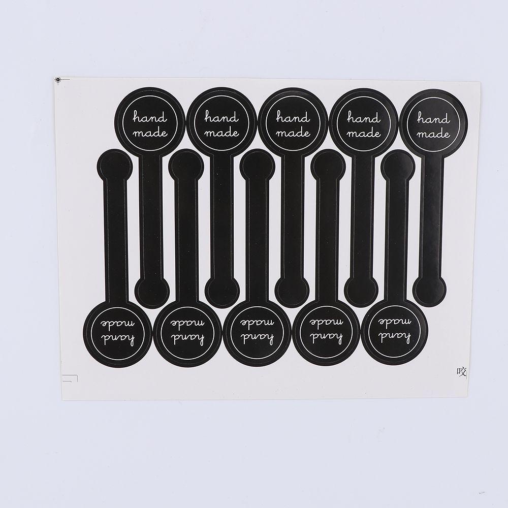 Lanfy Stiker10 * 3CM 70Pcs Perekat Diri Hadiah Buatan Tangan Hitam/Kue Baking