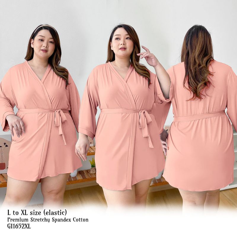 Kimono jubah wanita sexy baju tidur spandek melar stretch bigsize big size jumbo 1652CKIM