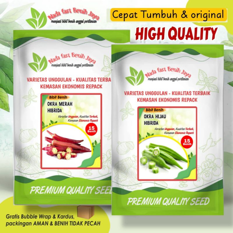 Promo varian benih okra merah dan benih okra hijau kualitas super