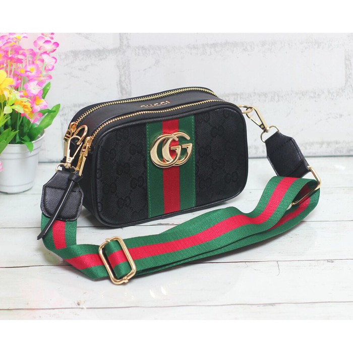 Tas Wanita Import Tas Gucci Snapshot Tas Selempang Murah Kanvas IB - Merah