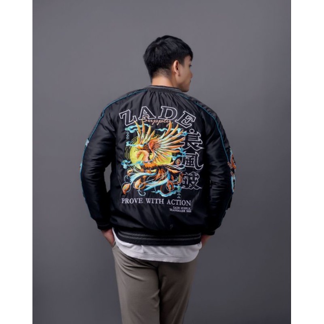 Bomber Sukajan Dragon Prove Zade - Jaket Pria Bomber Sukajan Varsity