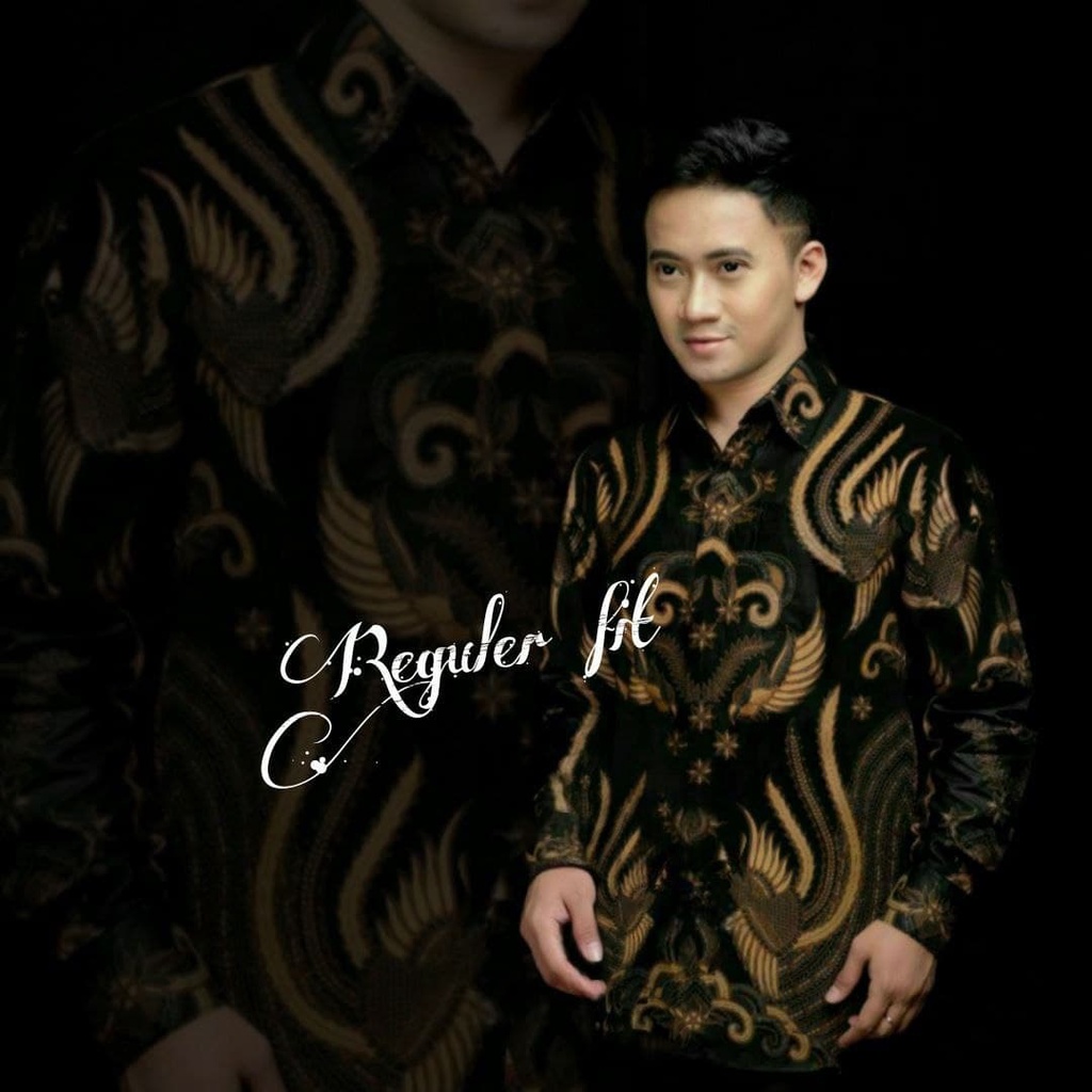 Batik Pria Lengan Panjang Batik Rezz Art motif Garuda Size M L XL XXL Reguler