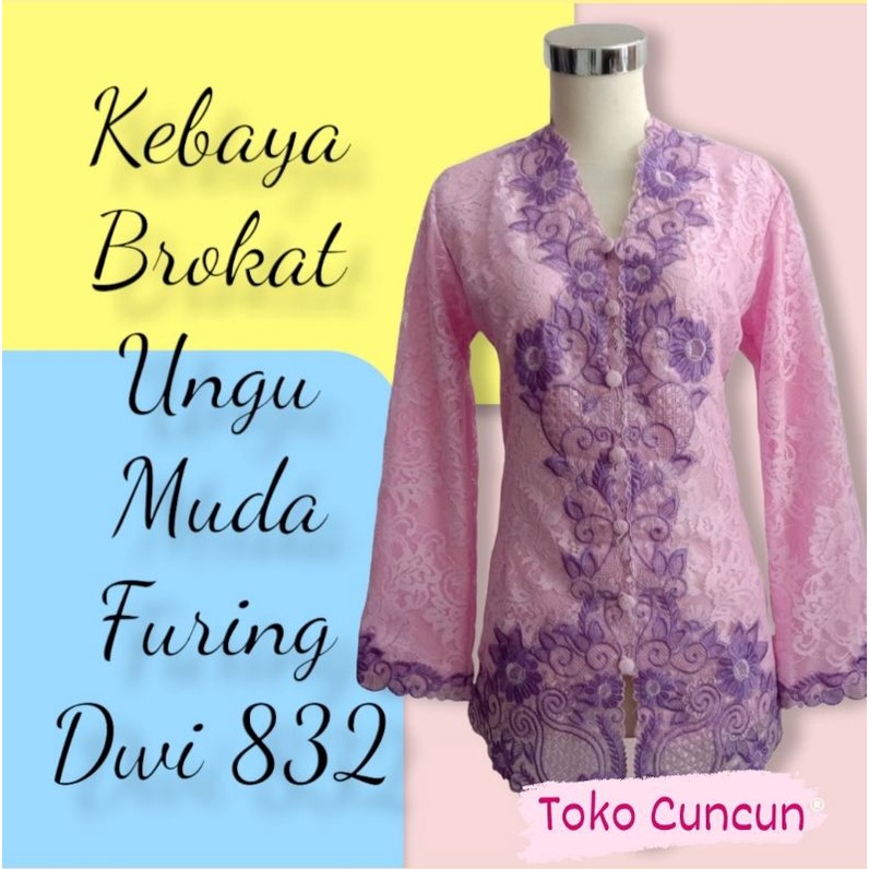 Kebaya Brukat Ungu Muda Furing Dwi 832 Kebaya Modern Brukat