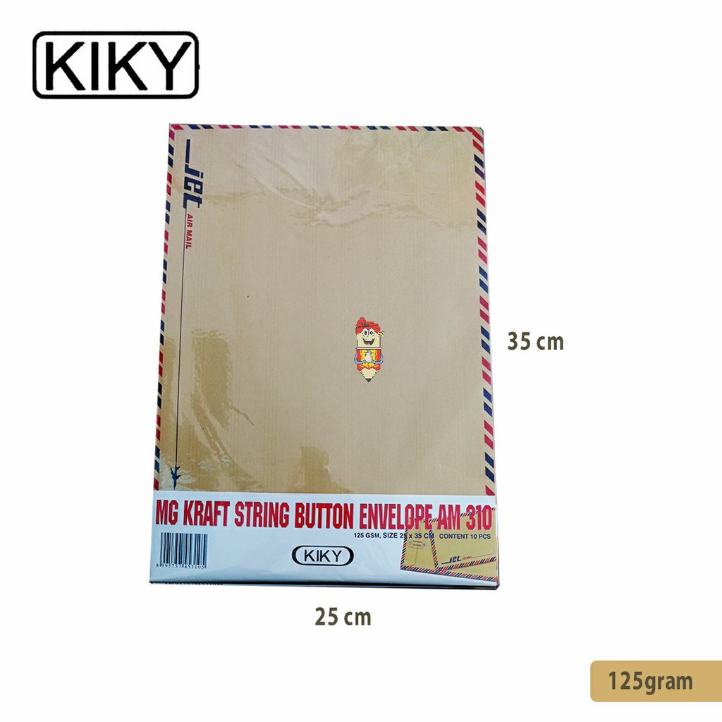 

Amplop cokelat airmail 310 Tali Kiky isi 10 pcs