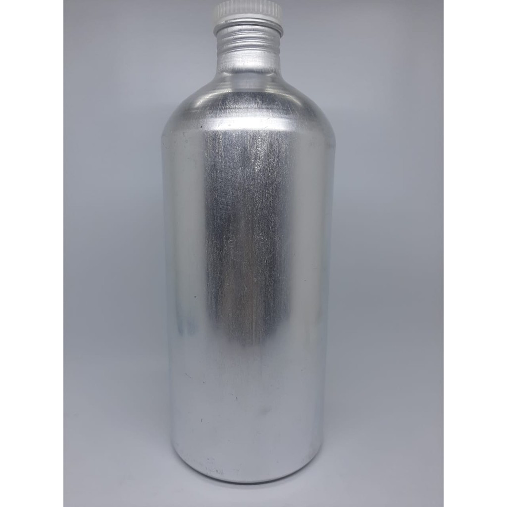 KALENG 1 LITER (1.000 ML) SILVER. BOTOL ALUMUNIUM  KOSONG BARU.  BUAT BIBIT PARFUM. HARGA PERBIJI.