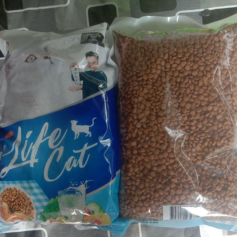 LIFE CAT 1KG PREMIUM CAT FOOD LIFECAT SEMUA UMUR KITTEN ADULT MAKANAN KUCING