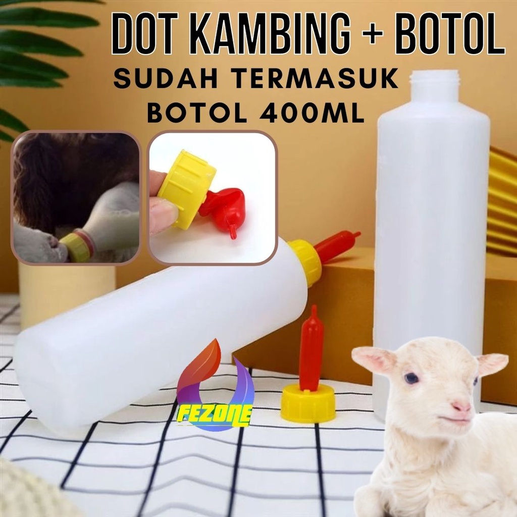 Alat Minum Dot Nipple Botol Susu Anjing Kucing Kambing Domba Sapi Kelinci Hamster 400ml Botol Tebal Tidak Mudah Pecah FEZONE